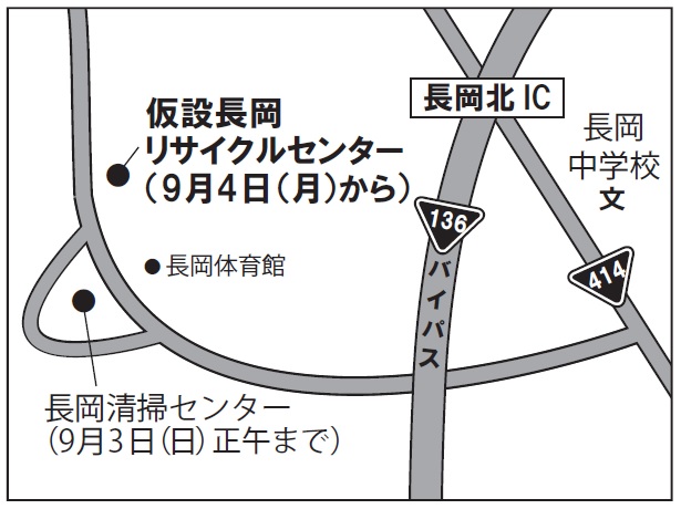 仮設長岡リサイクルセンター地図