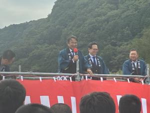 挨拶をする山下市長