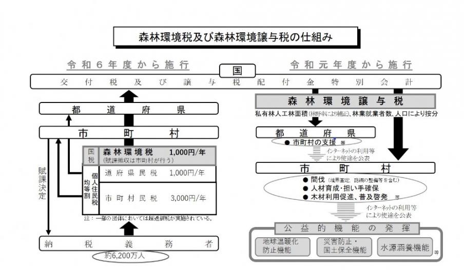 森林環境税及び森林環境剰余税の制度設計イメージ