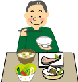 食事をしている人の絵