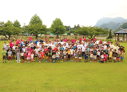 7月16日狩野川リバーサイドパークでラジオ体操を実施3