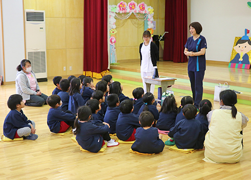 3月1日田京幼稚園で「心臓」をテーマとしたお話し会を開催1